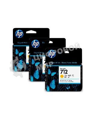 Картридж струйный HP 712 3ED79A желтый x3упак. (29мл) для HP DJ Т230/630