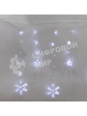 Гирлянда Neon-night Бахрома со снежинками 2,4х0,9м, 150 LED, белый, с контроллером 8 режимов, 230В