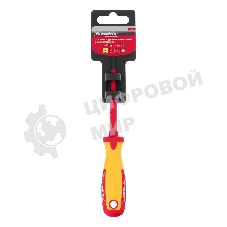 Отвертка Matrix Insulated, SL3,0 x 80 мм, CrMo, до 1000 В, двухкомп. рукоятка