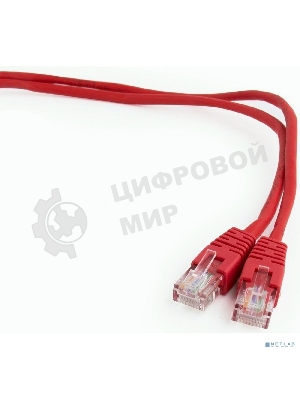 Патч-корд UTP Cablexpert cat.5e, 0.25м, литой, многожильный, красный