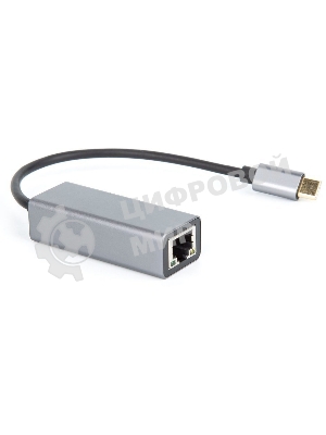 Кабель-переходник USB 3.1 Type-C -->RJ-45 1000Mbps Ethernet, Aluminum Shell, 0.15м VCOM DU320M
