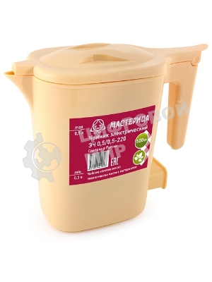 Чайник электрический Мастерица ЭЧ 0,5/0,5-220Б, пластиковый, бежевый, 0,5л, 500 Вт (в уп. 10 шт)