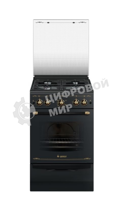 Плита газовая Gefest ПГ 5100-02 0187 черный, конфорок 4 шт, духовка 52 л, 50 см x 85 см x 58.5 см