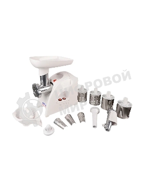 Мясорубка электрическая Аксион М41.02 белый, 1700 Вт, 2.0 кг/мин, реверс, защита от перегрузки, насадки - 8