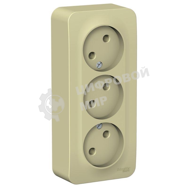 Розетка 3-ая б/з без шторок, изолир. пластина 16А, 250В SE Blanca наруж Беж