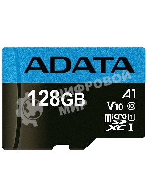 Флеш карта Micro SecureDigital 128Gb ADATA AUSDX128GUICL10A1-RA1 MicroSDXC Class 10 UHS-I, SD adapter