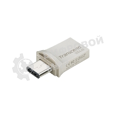 Флешка USB Transcend JetFlash 890S (TS128GJF890S), 128Gb, USB 3.1/Type-C, R/W 70/25, темно-серый