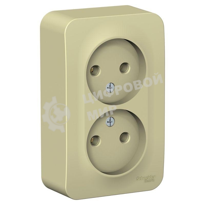 Розетка 2-ая б/з без шторок, изолир. пластина 16А, 250 В SE Blanca наруж Беж