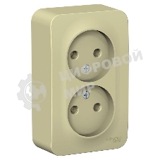 Розетка 2-ая б/з без шторок, изолир. пластина 16А, 250 В SE Blanca наруж Беж