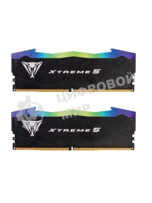 Оперативная память Patriot Viper Xtreme 5, DDR5, 48GB (2x24GB), 7600MHz, CL36, DIMM, с радиаторами, RGB, черный