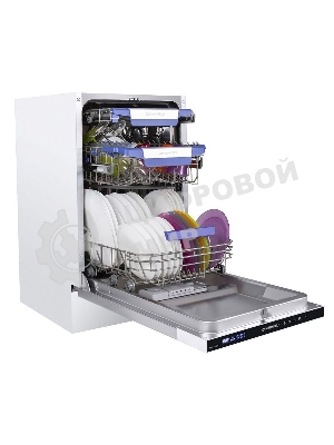 Встраиваемая посудомоечная машина Maunfeld MLP-08IMR, белый/черный, 44.5 см, 10 компл., 47 дБ, класс A++