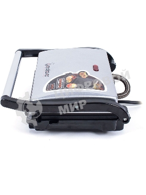 Гриль электрический Endever Grillmaster 115, 1500 Вт, авто терморегулятор, антипригарное покрытие, индикатор нагрева, серебристый/черный