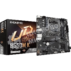 Материнская плата Gigabyte B550M K, AM4, AMD B550, 4xDDR4, 4xSATA, 2xM.2, 1xPCIe 4.0 x16, 1xPCIe x1, 1xHDMI, 1xDP, 1x 1Gb LAN, 4xUSB-A 3.2 Gen 1, 4xUSB-A 2.0, 3x3.5 мм, 7.1, mATX
