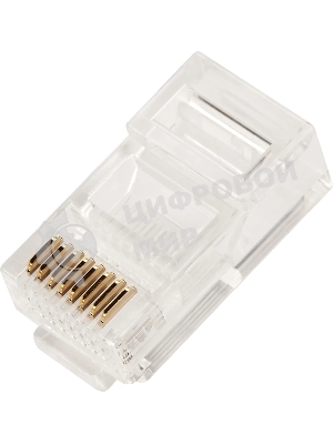 Коннектор Lanmaster TWT-PL45-8P8C/JR100, UTP кат.5E RJ45 прозрачный (упак.:100шт)