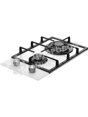 Газовая варочная панель Monsher MGG 33 Blanc, газ, High-Tech, 30 см, автоматический электроподжиг, газ-контроль, форсунки под сжиженый газ, SABAF конфорки, чугунные решетки, белый