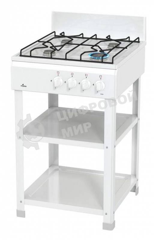 Плита газовая Flama AVG 1402 W белый,щиток, конфорок 4 шт, духовка 50 л, 50 см x 85 см x 58 см