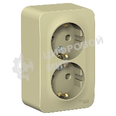 Розетка 2-ая с/з без шторок, изолир. пластина 16А, 250 В SE Blanca наруж Беж