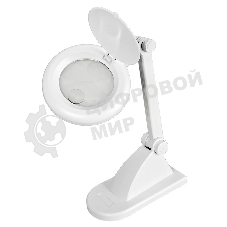 Лупа настольная 3D+12D Rexant с подсветкой, белая