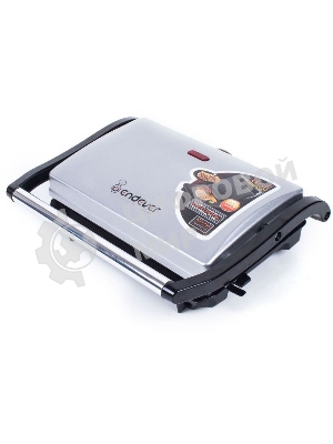 Гриль электрический Endever Grillmaster 115, 1500 Вт, авто терморегулятор, антипригарное покрытие, индикатор нагрева, серебристый/черный