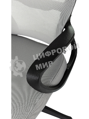 Кресло Бюрократ Wise серый, сетка, подголовник