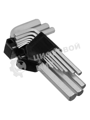 Набор ключей имбусовых Сибртех HEX, 2-12 мм, CrV, 9 шт.