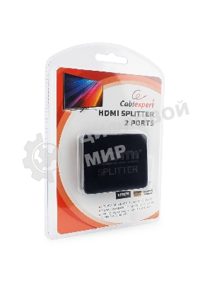Разветвитель HDMI Cablexpert DSP-2PH4-03, HD19F/2x19F, 1 компьютер => 2 монитора, Full-HD, 3D, 1.4v