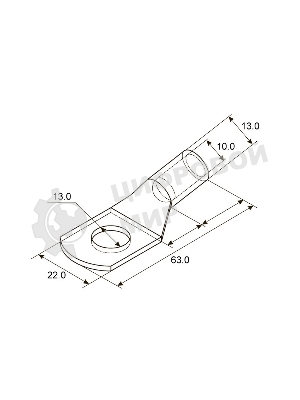 Наконечник Rexant ТМЛ 35–12–10 (35 мм² - Ø 12 мм) ГОСТ 7386-80 (в упак. 5 шт.)