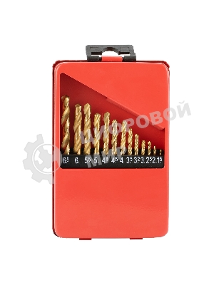 Набор Matrix нитридтитан. сверл по металлу, 1,5-6,5мм, НSS,13 шт.