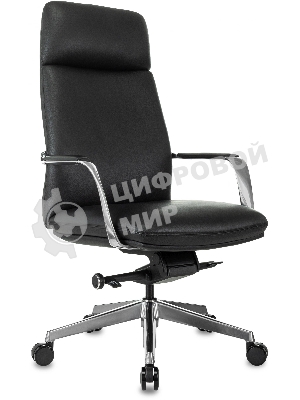 Кресло руководителя Бюрократ VEGA черный кожа крестов. алюминий