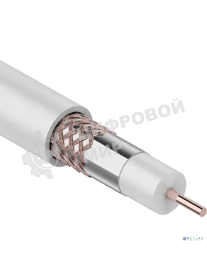 Кабель коаксиальный PROconnect RG-6U+Cu, 75 Ом, Cu/Al/Cu, 48%, бухта 100 м, белый