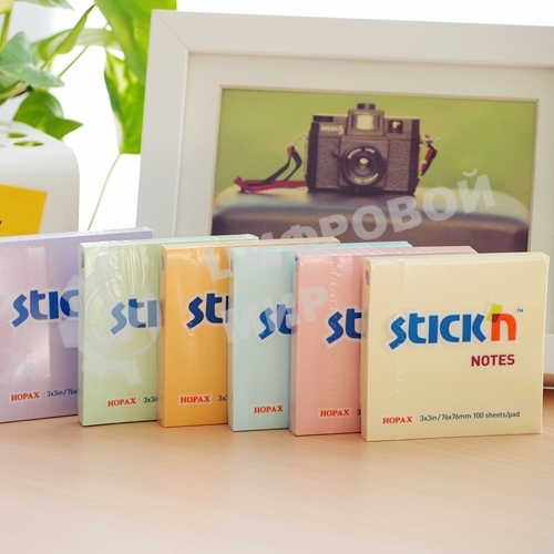 Блок самоклеящийся бумажный Stick`n 21150 76x76мм 100лист. 70г/м2 пастель зеленый