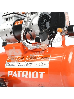 Компрессор поршневой безмасляный Patriot WO 24-260S, 260 л/мин, 8 бар, 1500 Вт, 24 л, быстросъемный 1/4