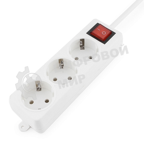 Сетевой фильтр Гарнизон ELB-G3-W-3, 3 евророзетки с выключателем и заземлением, допустимый ток 16А, длина 3м.