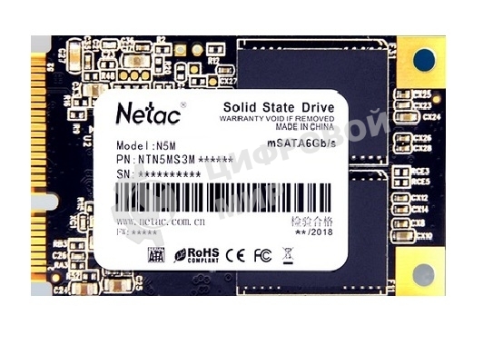 Накопитель SSD Netac N5M, 2048GB, mSATA, R/W 545/500