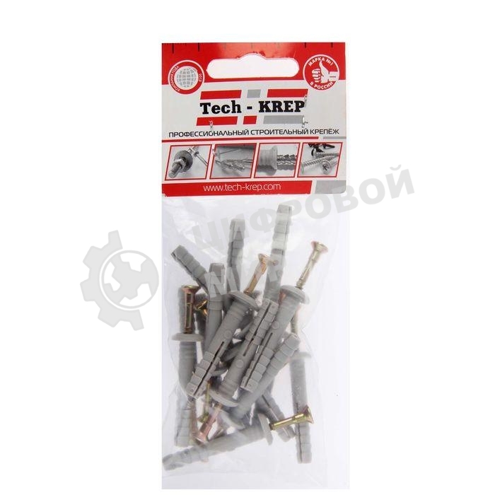 Дюбель-гвоздь 6х40 с грибовидной манжетой полипропилен (уп.16шт) пакет Tech-Krep 102945