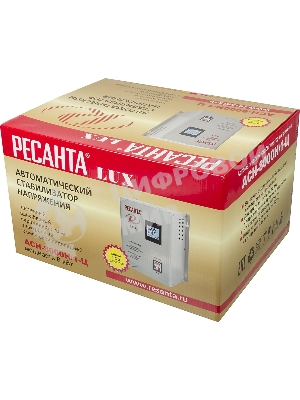 Стабилизатор напряжения Ресанта АСН-8 000 Н/1-Ц 63/6/17 Стабилизатор Lux 220В±8%, Габ. 305х190х360, Вес 15кг