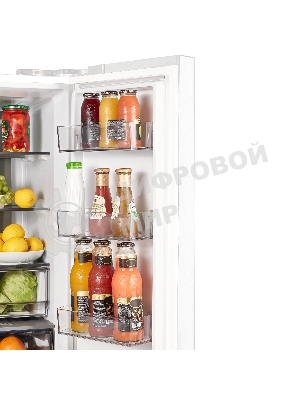 Холодильник Maunfeld MFF183NFWE белый трехкамерный инвертор 270/135л морозилка снизу, Total NoFrost, Side by Side