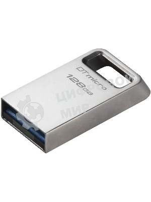 Флешка USB Kingston DataTraveler Micro (DTMC3G2/128Gb), 128Gb, USB 3.2 Gen 1, R/W 200/60, серебристый