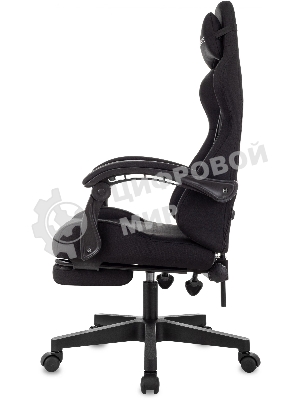 Кресло Zombie Shadow черный, экокожа, 120 кг, механизм качания, подставка для ног