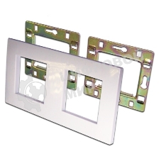 Рамка 2-постовая 45х45, с суппортами, белый
