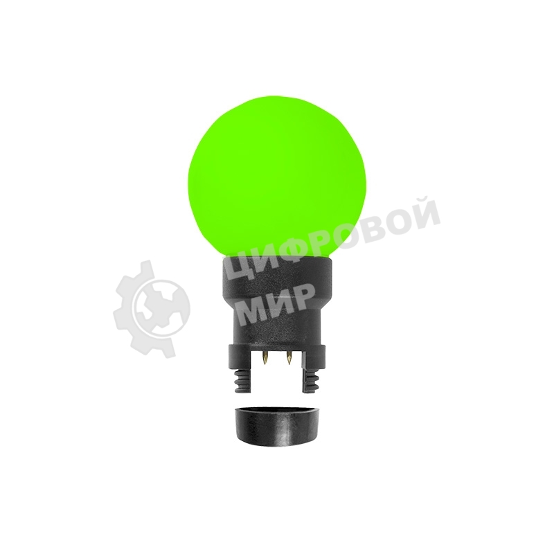 Лампа шар Neon-night 6 LED для белт-лайта, зеленый, Ø45мм, зеленая колба