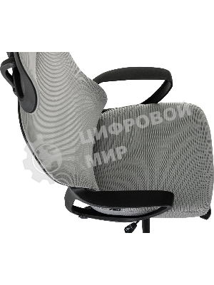 Кресло Бюрократ Wise серый, сетка, подголовник