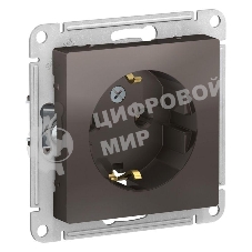 Механизм розетки 1-м СП AtlasDesign с заземл. 16А мокко SchE ATN000643