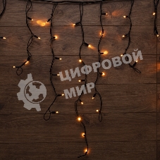 Гирлянда Neon-night Айсикл (Бахрома) светодиодная 3,2х0,9 м, с эффектом мерцания, 120 LED, черный провод каучук, теплое белое свечение