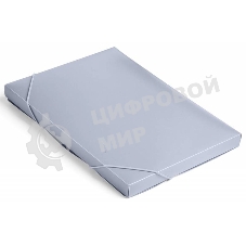 Папка-короб на резинке Бюрократ -BA25/05GREY, пластик, 0.5мм, корешок 25мм, A4 серый