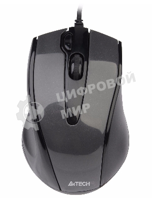 Мышь проводная A4Tech N-500F серый глянец/черный, 1200 dpi, USB, кнопки - 4