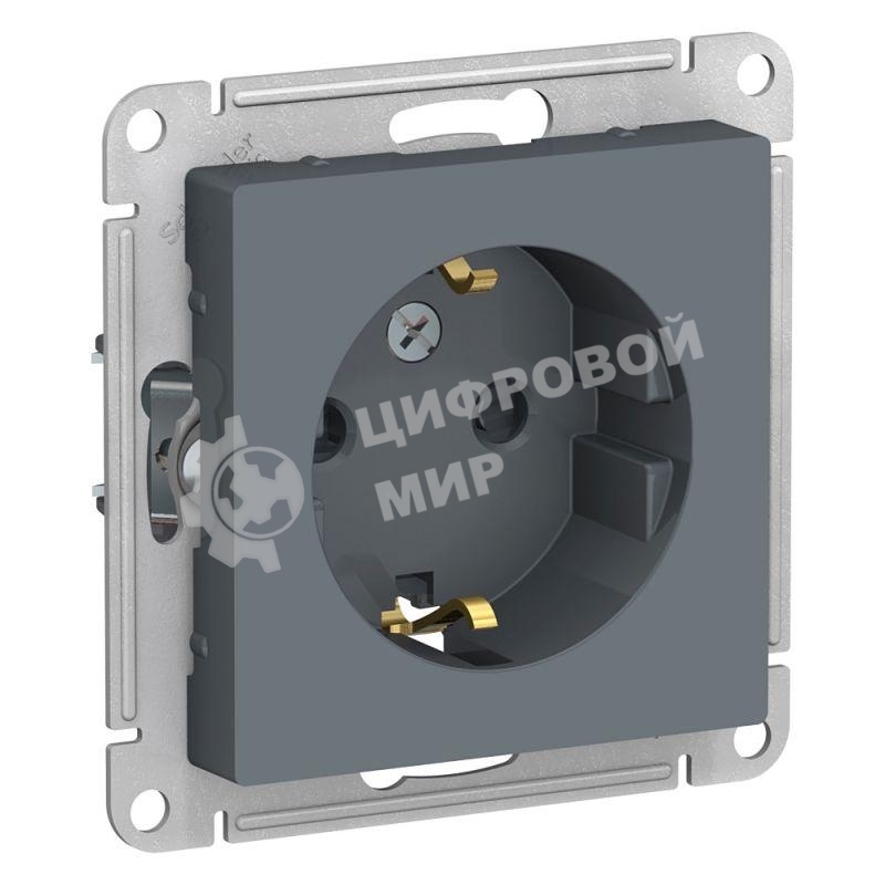 Розетка с/з со шторками, 16А, механизм ATN000745 Schneider Electric Грифель