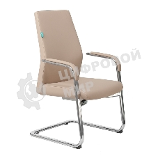 Кресло Бюрократ JONS-LOW-V бежевый, кожа