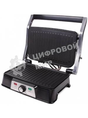 Гриль-пресс электрический Endever Grillmaster 220, серебристый/черный