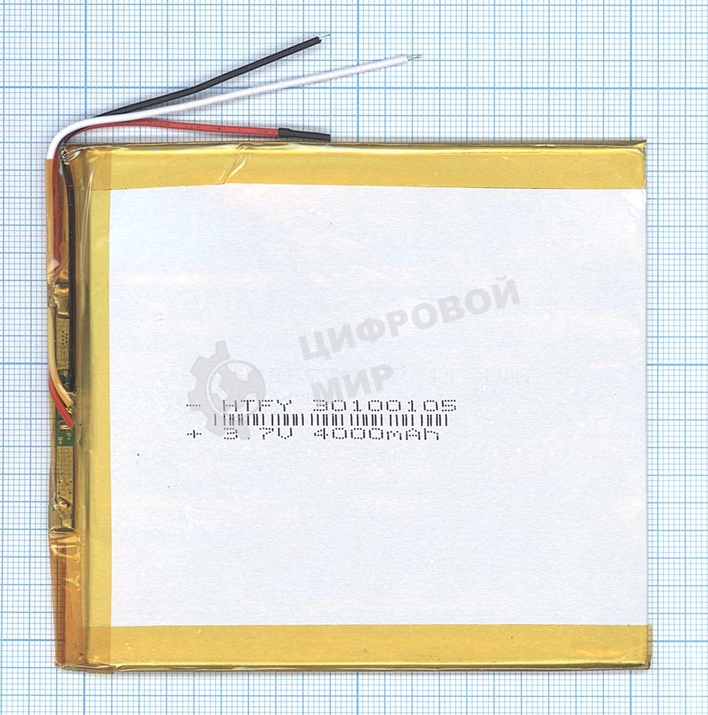 Аккумулятор Li-Pol (батарея) 3x100x105мм 3pin 3.7V/4000mAh